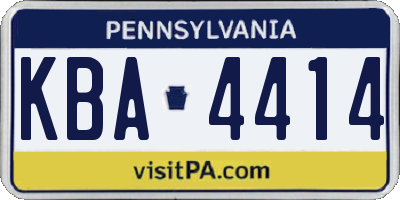 PA license plate KBA4414