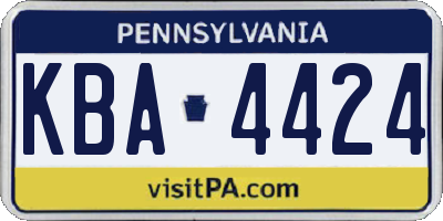 PA license plate KBA4424