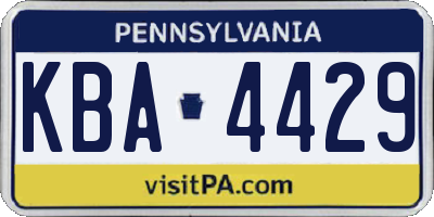 PA license plate KBA4429