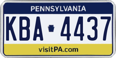 PA license plate KBA4437