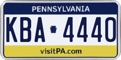 PA license plate KBA4440