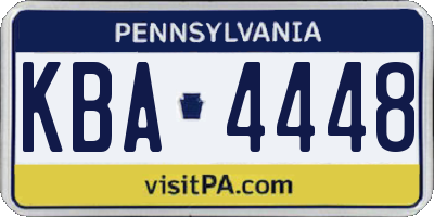 PA license plate KBA4448