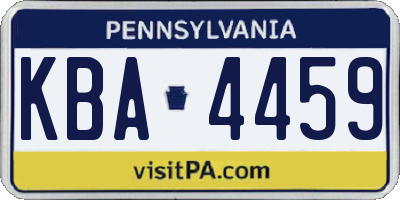 PA license plate KBA4459