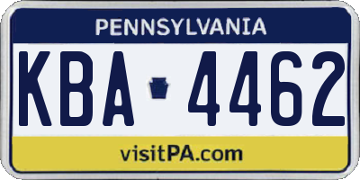 PA license plate KBA4462