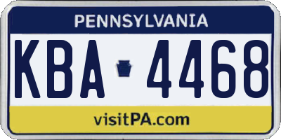 PA license plate KBA4468