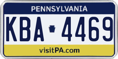 PA license plate KBA4469