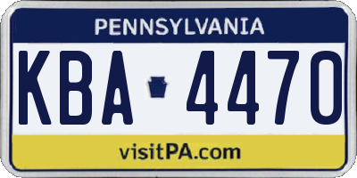 PA license plate KBA4470