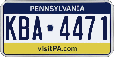 PA license plate KBA4471