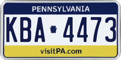 PA license plate KBA4473