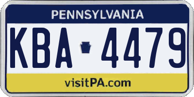 PA license plate KBA4479