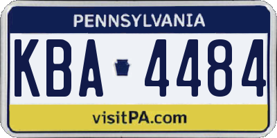 PA license plate KBA4484
