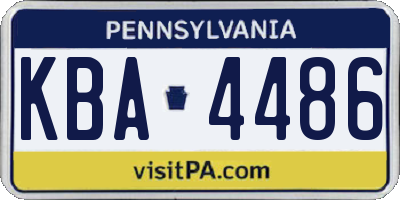PA license plate KBA4486