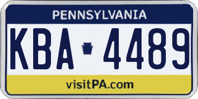 PA license plate KBA4489