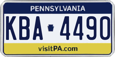 PA license plate KBA4490
