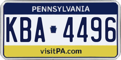 PA license plate KBA4496