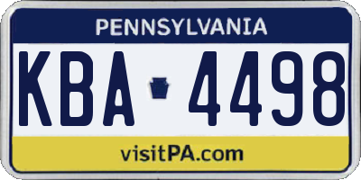 PA license plate KBA4498