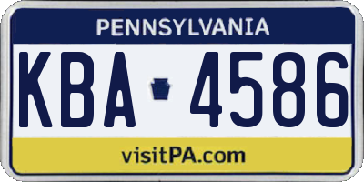 PA license plate KBA4586