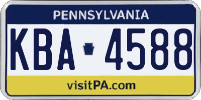 PA license plate KBA4588