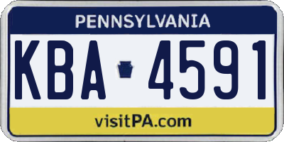 PA license plate KBA4591