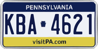 PA license plate KBA4621