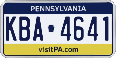 PA license plate KBA4641