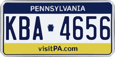 PA license plate KBA4656