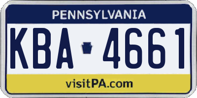PA license plate KBA4661