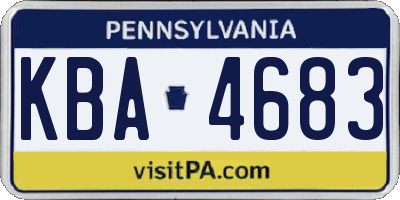 PA license plate KBA4683