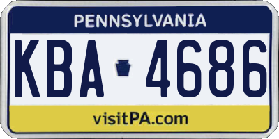 PA license plate KBA4686
