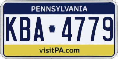 PA license plate KBA4779