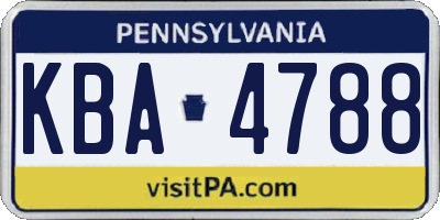 PA license plate KBA4788