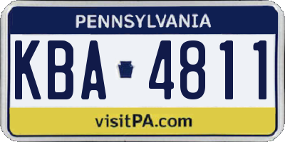 PA license plate KBA4811