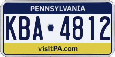 PA license plate KBA4812