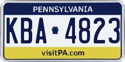 PA license plate KBA4823