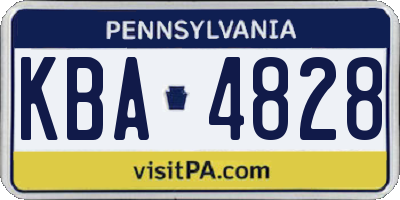 PA license plate KBA4828