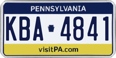 PA license plate KBA4841