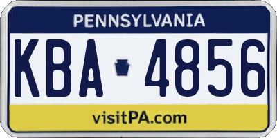 PA license plate KBA4856