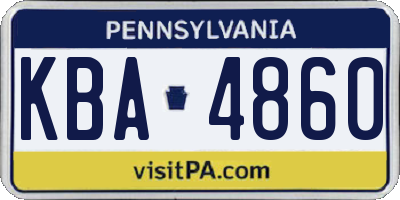 PA license plate KBA4860