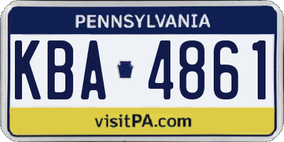 PA license plate KBA4861
