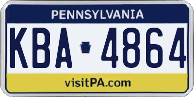 PA license plate KBA4864