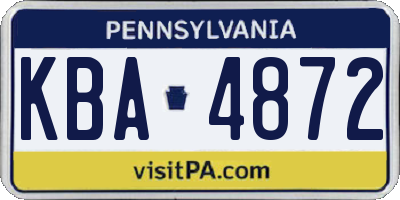 PA license plate KBA4872