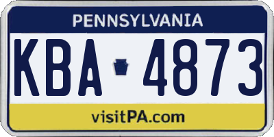 PA license plate KBA4873
