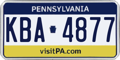 PA license plate KBA4877