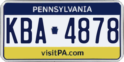PA license plate KBA4878