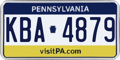 PA license plate KBA4879