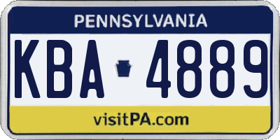 PA license plate KBA4889
