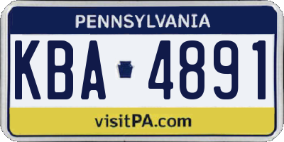 PA license plate KBA4891