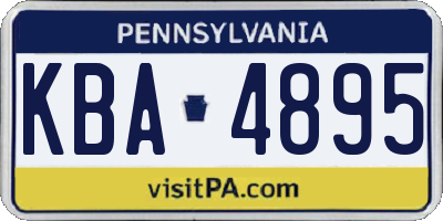 PA license plate KBA4895
