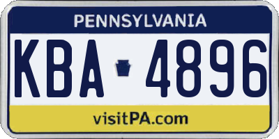 PA license plate KBA4896