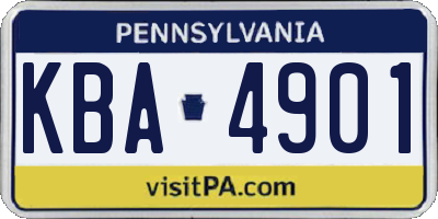 PA license plate KBA4901